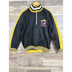 Vintage 1984 Iowa Hawkeyes Orange Bowls Half Zip Sweater Womens Size XL Black